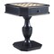 Saltoro Sherpi Susy 28 Inch Wood Reversible Board Game Table with Pedestal Stand, Black-